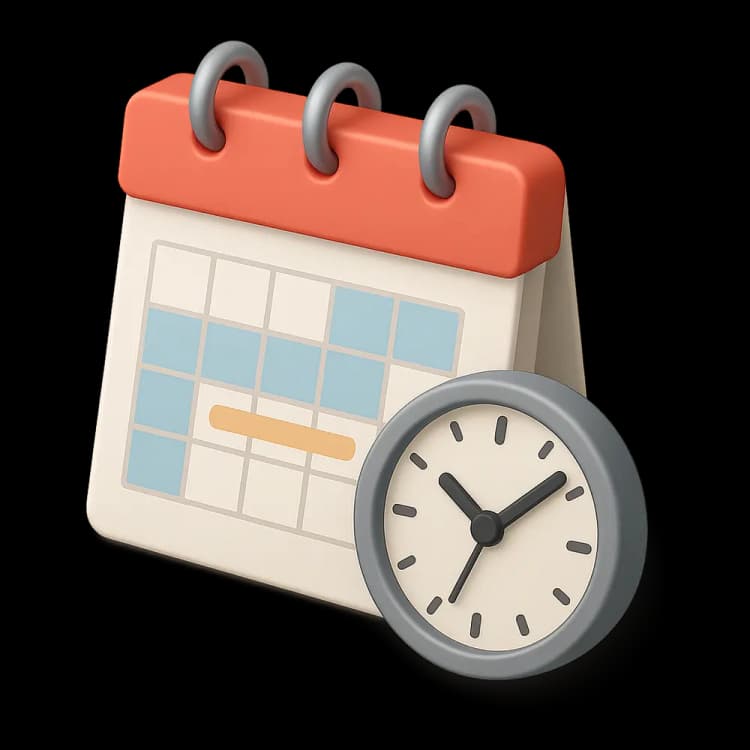 Illustration showing a paused inspection calendar